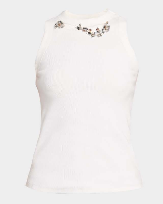 Distressed Crystal Tank Top